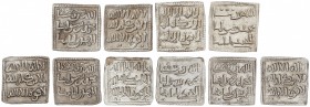 Lote 5 monedas Dirham. Anònimas en nombre de al-Mahdì. AR. Cuadrado sin ceca del tipo anònimo en nombre de al-Mahdì, (2) con escritura cùfica. A EXAMI...