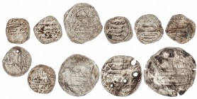 Lote 11 monedas 1/2 (7) y 1 Dirham (4). YAHYA BIN MUHAMMAD, IBRAHIM BEN AL-QASSIM, AL-QASSIM BIN AHMAD e IMITACIONES BÁRBARAS. AL-BASRA, TAHLIT, TUDGH...