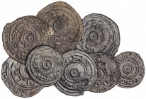 Lote 8 monedas 1/2 Dirham. AL-´AZIZ BILLAH. AR. (Algunas ligeramente recortadas). Nicol-Tipo A1, C1. BC+ a EBC-.