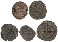Lote 5 monedas Alfonsí menut y Diner (4). JAUME II, LLUÍS I de SICILIA y FREDERIC IV (3). SARDENYA y SICILIA (4). 0,32 grs. AR y Ve (4). Incluye Alfon...