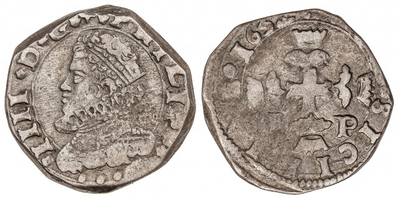 Lote 2 monedas 3 Tari. 1632 y 1638. SICÍLIA. MESSINA. I.-P. 7,81 y 7,63 grs. AR....
