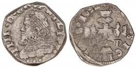 Lote 2 monedas 3 Tari. 1632 y 1638. SICÍLIA. MESSINA. I.-P. 7,81 y 7,63 grs. AR. Spahr-53, 55; Vti-141, 143. MBC- a MBC+.
