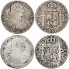 Lote 2 monedas 4 Reales. 1808. POTOSÍ. P.J. AC-845. BC+.