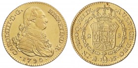 2 Escudos. 1790. MADRID. M.F. 6,70 grs. (Pequeñas rayitas). Restos de brillo original. AC-1275. EBC-/EBC.