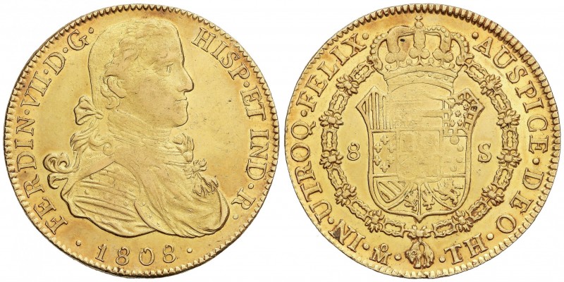 8 Escudos. 1808. MÉXICO. T.H. 27,01 grs. Acuñación algo floja, normal en esta ce...