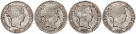 Lote 4 monedas 20 Reales. 1858, 1859, 1862 y 1864. MADRID. La de 1859 Falsa. A EXAMINAR. Cal-180, 184, 186. MBC a MBC+.