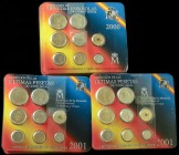 Lote 29 Series 8 monedas 1 a 500 Pesetas. 2000 (10) y 2001 (19). En blísteres originales F.N.M.T. (Algunos márgenes levemente desencolados). SC.