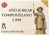 Serie 4 monedas 2.000 (3) y 10.000 Pesetas. 1999. AÑO JUBILAR COMPOSTELANO. AR. Catedral Santiago, Silo de Carlomagno, San Martín de Fromista y Puerta...