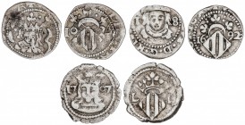Lote 3 monedas Divuité. 1624, 1692 y 1707. FELIPE IV, CARLOS II y CARLOS III, Pretendiente. VALENCIA. Felipe IV 1624 sin valor en anverso (AC-813), Ca...