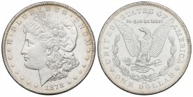 1 Dólar. 1878-CC. CARSON CITY. 26,73 grs. AR. Tipo Morgan. (Pequeñas rayitas). Brillo Original. MUY ESCASA. KM-110. SC-.