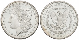 1 Dólar. 1881-CC. CARSON CITY. 26,71 grs. AR. Tipo Morgan. (Leves rayitas). Brillo Original. ESCASA. KM-110. SC-.