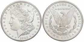 1 Dólar. 1882-CC. CARSON CITY. 26,73 grs. AR. Tipo Morgan. (Levísimas rayitas, ínfimas). Pleno Brillo Original. ESCASA. KM-110. SC.