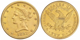 10 Dólares. 1881. 16,65 grs. AU. Coronet Head. (Rayitas). Fr-158; KM-102. MBC+.
