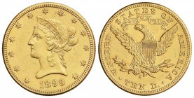 10 Dólares. 1899-S. SAN FRANCISCO. 16,68 grs. AU. Coronet Head. Fr-160; KM-102. MBC+.