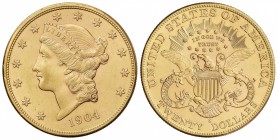 20 Dólares. 1904-S. SAN FRANCISCO. 33,39 grs. AU. Coronet Head. Fr-177; KM-74.3. EBC.