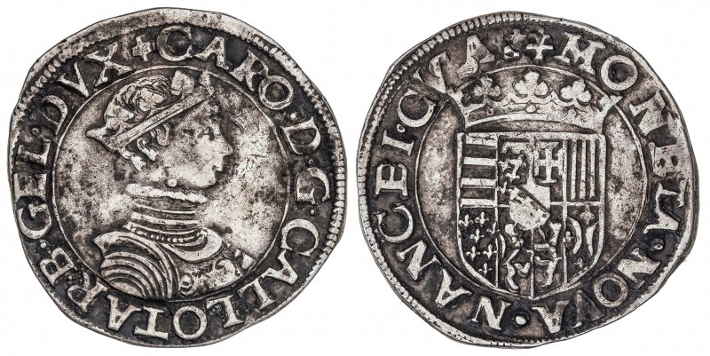 Testón. (1545-1608). CARLOS III DE LORRAINE. NANCY. 9 grs. AR. Efigie juvenil. (...