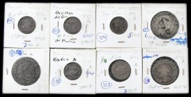 Lote 8 monedas 1/12 (5), 1/4 (2) y 1/2 Ecu. 1642 y 1643. LUÍS XIII. PARÍS (7) y SAINT LO. AR. A EXAMINAR. KM- 47.3, 132.1 (5), 161.1, 163.1. BC+ a MBC...