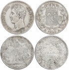 Lote 2 monedas 5 Francos. Año 5 (1796-97) y 1826-A. NAPOLEÓN PRIMER CÓNSUL y CARLOS X. PARÍS. AR. (La de Napoleón con levísimas oxidaciones limpiadas)...