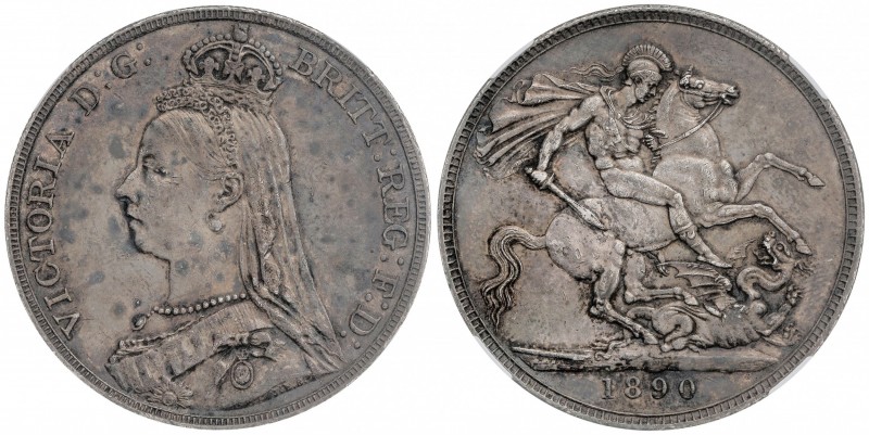 1 Corona. 1890. VICTORIA. 28,35 grs. AR. Pátina de monetario. Encapsulada por NN...