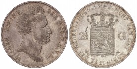 2-1/2 Gulden. 1840. GUILLERMO I. 24,90 grs. AR. Pátina. ESCASA. KM-67. EBC-.