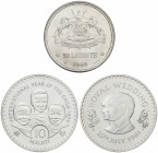 Lote 3 monedas 50 Licente, 10, 30 Maloti. 1966, 1979, 1981. AR. Independencia de Gran Bretaña, Año Internacional del Niño, Boda Príncipe Carlos y Lady...