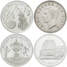 Lote 4 monedas 1 Corona, 1 (2), 5 Dólares. 1949, 1978, 1981, 1991. AR. Jorge VI, Bodas de plata, Visita Real, Mundial de Rugby. KM-22, 47a, 50a, 80a. ...