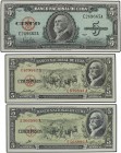 Lote 32 billetes 1 (3), 5 (7), 10 (11), 20 (8), 50 (2) y 100 Pesos. 1949 a 1960. CUBA. A EXAMINAR. Pick-77b, 79a, b, 80a, b, c, 87a, 88a, b, c, 91a, c...