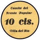 10 Céntimos. COMITÉ DEL FRENTE POPULAR. VILLA DEL RÍO (Córdoba). ESCASO. Mont-1591 No reseña este valor; RGH-5490. EBC.
