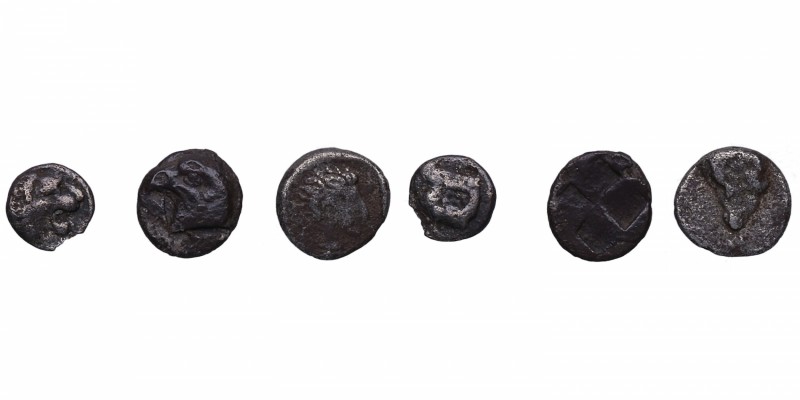 420-340 aC. Mylasa (Caria) y otros reinos. LOTE de 3 monedas mundo griego: Hemió...