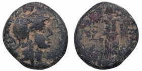 S. II-I aC. AE18. Sear 3960. Ae. Cabeza de Atenea en casco Corintio /AOHNAΣ NIKHΘOΡΟY . BC+. Est.18.
