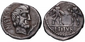 89 aC. Familia Tituria. Roma. Denario. FFC 1154. Ag. 3,77 g. MBC. Est.120.