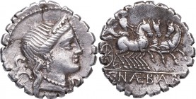 79 aC. Familia Naevia. Auxiliar de Roma. Denario. FFC 939. Ag. 3,93 g. EBC-. Est.160.