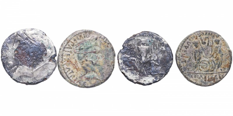 Siglo I aC. Julio César (100-44 aC). Lote Denarios de Julio Cesar y Augusto. BC....