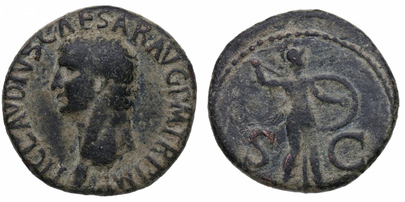 41-54 dC. Claudio I. Roma. As. Ae. Cabeza de Claudio a la izquierda /Minerca en ...