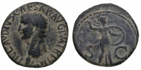 41-54 dC. Claudio I. Roma. As. Ae. Cabeza de Claudio a la izquierda /Minerca en marcha a derecha. SC. MBC+. Est.20.