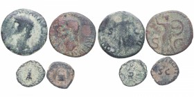 41-54 dC. Claudio I (41-54 dC). Lote de 4 monedas: dos Ases y dos Cuadrantes. Ae. BC. Est.30.