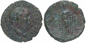 76 dC. Tito Flavio Vespasiano (69-79 dC). Roma. As. RIC II, Part 1 Vespasian 894. Ae. 8,25 g. IMP CAESAR VESP AVG COS VII: Busto de Vespasiano lauread...