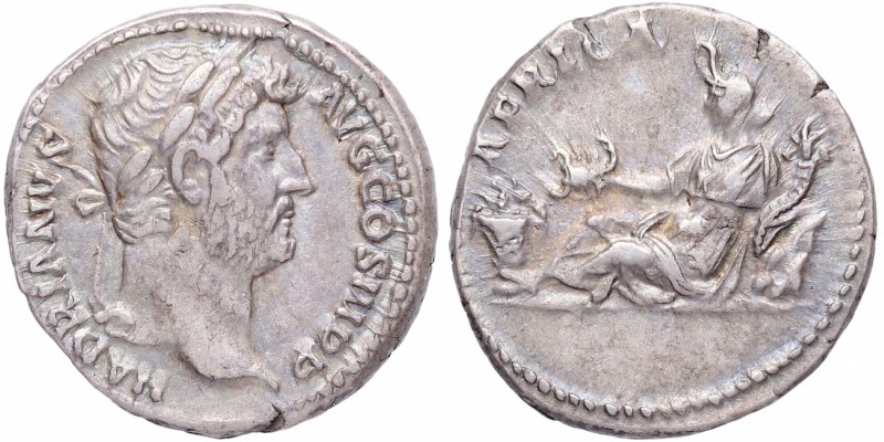 134-138 dC. Publio Elio Adriano (117-138 dC). Roma. Denario. RIC II Hadrian 299d...