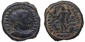 321 dC. Licinio I (308-323 dC). Nicomedia, actual Izmit (Turquía). Follis. RIC VII 44. VF. Ae. 3,13 g. Busto irradiado, drapeado y con coraza /Júpiter...