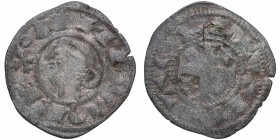 Alfonso VIII (1158-1214). Batalla. Dinero. MMM A8:34.2; MAR 40 mal catalogada como Alfonso I. Ve. 0,63 g. MBC. Est.6.