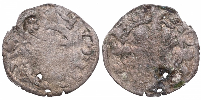 Alfonso IX (1188-1230). Sin ceca. Dinero leonés. MMM A9:5.52. Ve. 0,51 g. BC+. E...