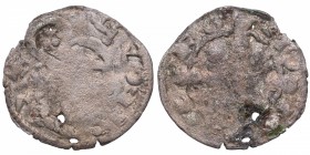 Alfonso IX (1188-1230). Sin ceca. Dinero leonés. MMM A9:5.52. Ve. 0,51 g. BC+. Est.36.