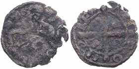 Alfonso IX (1188-1230). Sin ceca. Dinero leonés. MMM A9:5.52. Ve. 0,67 g. MBC-. Est.36.