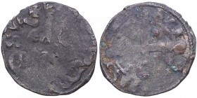 Alfonso IX (1188-1230). Santiago. Dinero leonés. MMM A9:5.15. Ve. 0,88 g. BC+. Est.36.