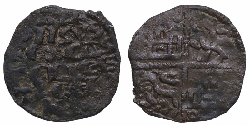 1252-1284. Alfonso X (1252-1284). Coruña. Dinero de seis líneas. MAR 361,1. Ve. ...
