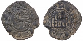 1295-1312. Fernando IV de Castilla (1295 -1312). Toledo. Dinero. Mar 457. AB-326. Ve. 0,66 g. "F REX CASTELLE".T debajo del castillo /"ET LEGIONIS". D...