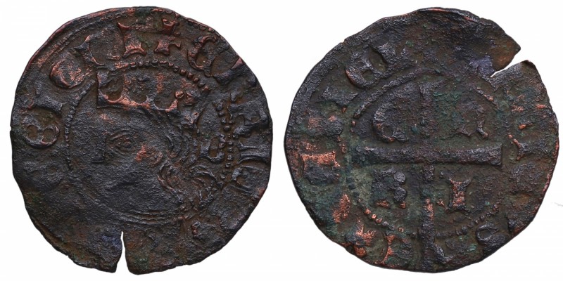 1369-1379. Enrique II (1369-1379). Burgos. Cruzado. MAR 626. Ve. 1,26 g. MBC. Es...