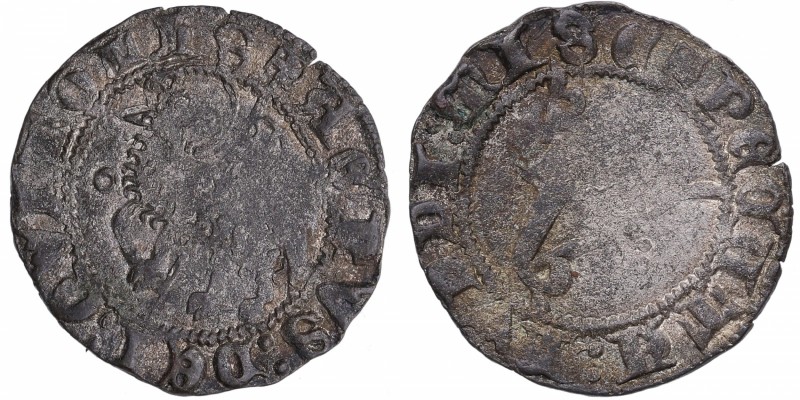 Juan I (1379-1390). Indeterminada. Blanca Agnus Dei. AB. 546. Ve. 1,88 g. MBC-. ...