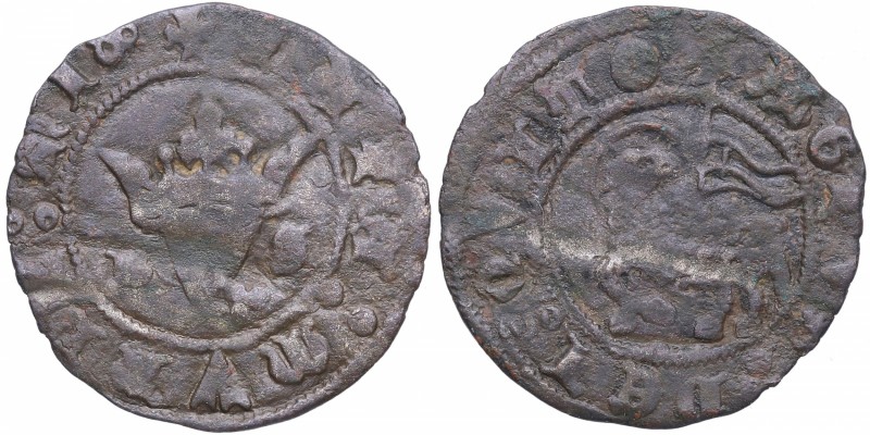 Juan I (1379-1390). Burgos. Blanca Agnus Dei. AB. 549. Ve. 1,41 g. MBC-. Est.20.