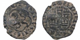 Enrique III (1390-1406). Sevilla. 1/2 Blanca. AB. 607. Ve. 1,16 g. MBC-. Est.12.